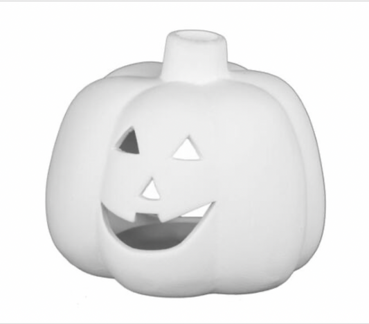 Céramique à décorer -Photophore citrouille d'Halloween