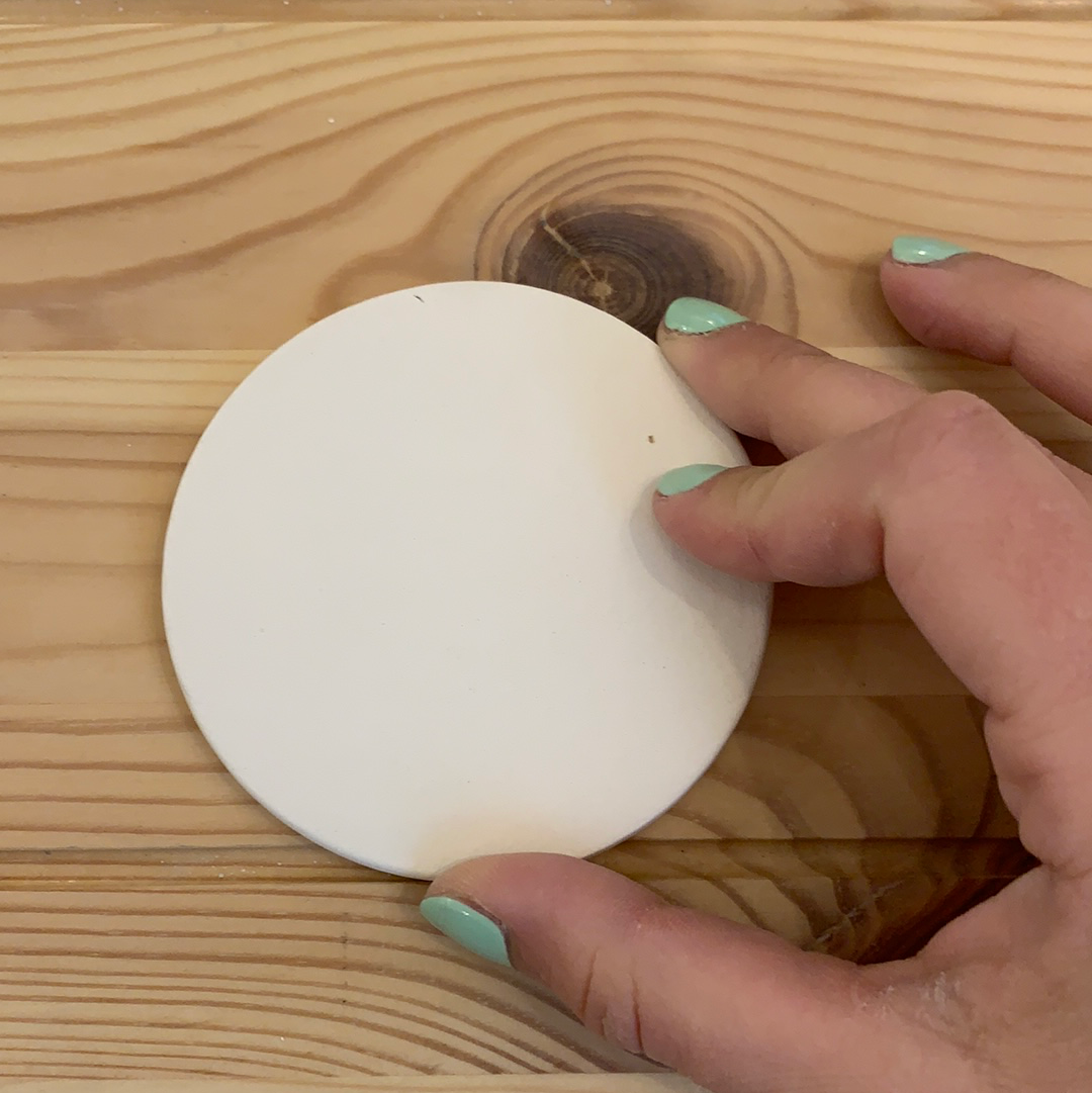 Ceramic to decorate - Flat round 7.6cm